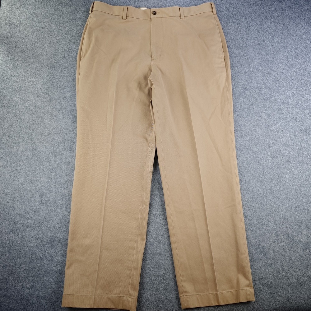 Brooks Brothers Advantage Chino Clark Pants Mens 37x30 Tan Khaki Flat Front 346